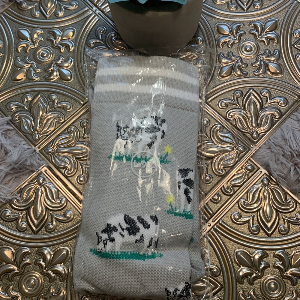 🌹New Cute Cow Print Long Knee High Compression Socks Size L/XL - TOOO CUTE! - Picture 7 of 8